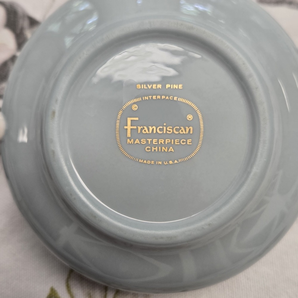 Franciscan Silver Pine Sugar Bowl with Lid, MCM - Picture 5 of 7